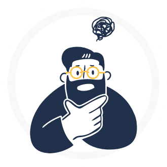 困惑した表情で書類を持っている経営者のイラスト