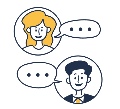 会話をしている2人の人物のイラスト