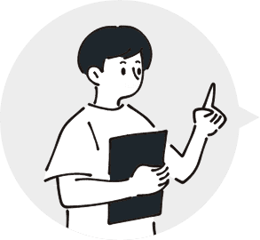 書類を持って考え込んでいるビジネスパーソンのイラスト