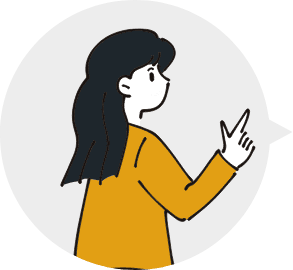 黄色いトップスを着て手を挙げている女性のイラスト